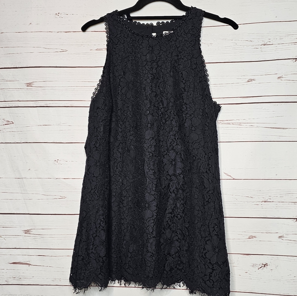 CAbi Display Black Lace Sleeveless Tunic Style 3605